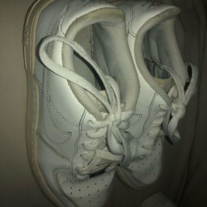 All white Nike Air Force 1’s